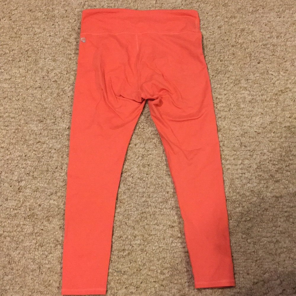 orange/ coral fabletics leggings